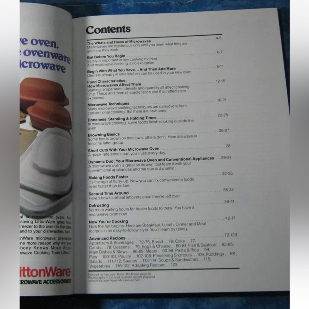 Microwave Cooking From Litton 1981 Hardcover GUC Cookbook 1981 Vintage - Picture 4 of 5